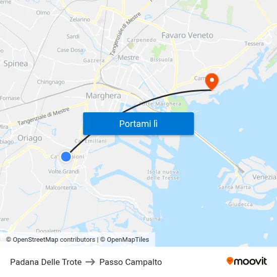 Padana Delle Trote to Passo Campalto map