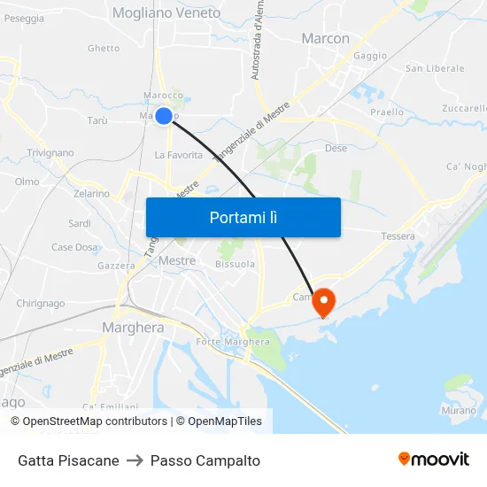 Gatta Pisacane to Passo Campalto map