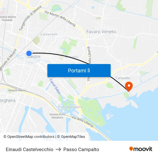 Einaudi Castelvecchio to Passo Campalto map