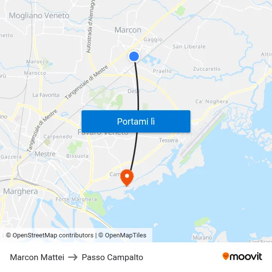 Marcon Mattei to Passo Campalto map