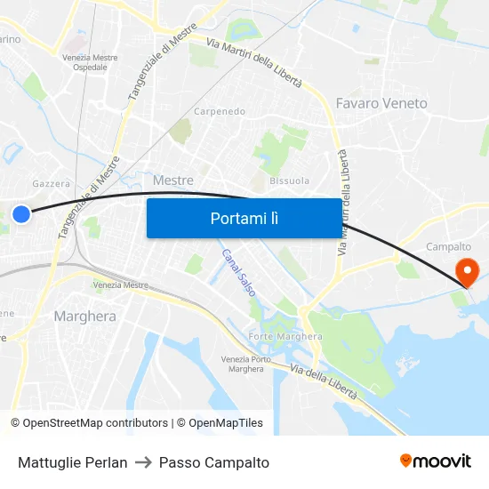 Mattuglie Perlan to Passo Campalto map