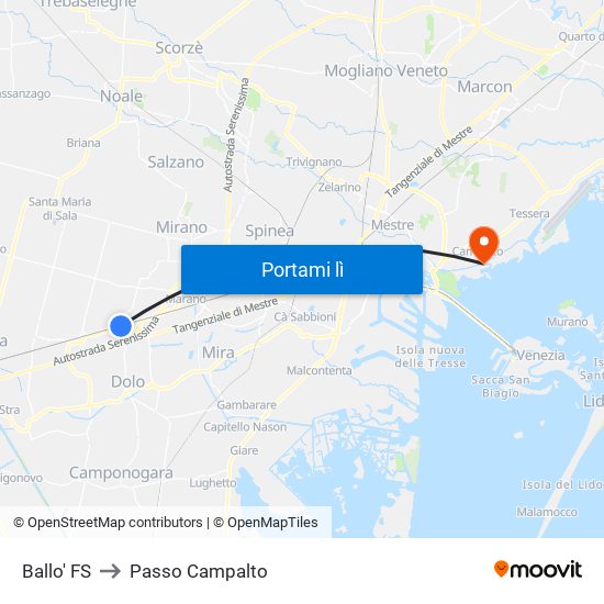 Ballo' FS to Passo Campalto map