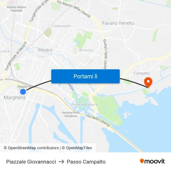 Piazzale Giovannacci to Passo Campalto map