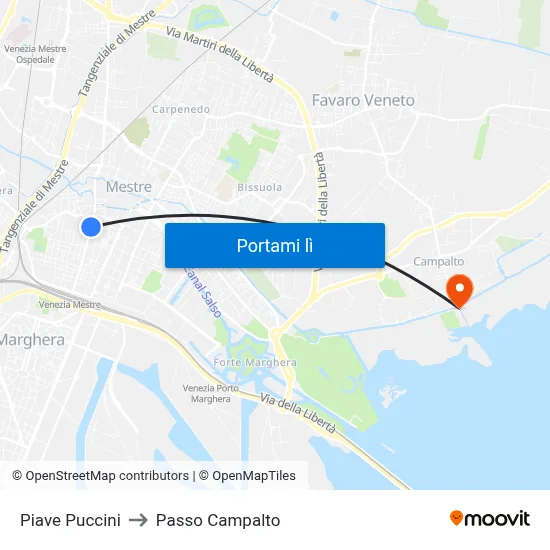 Piave Puccini to Passo Campalto map