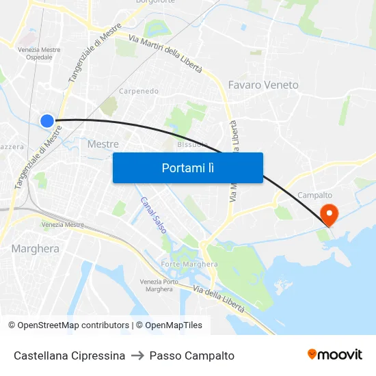 Castellana Cipressina to Passo Campalto map