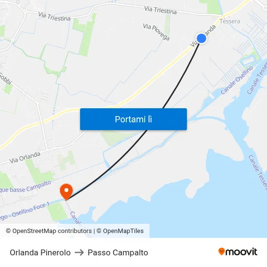 Orlanda Pinerolo to Passo Campalto map
