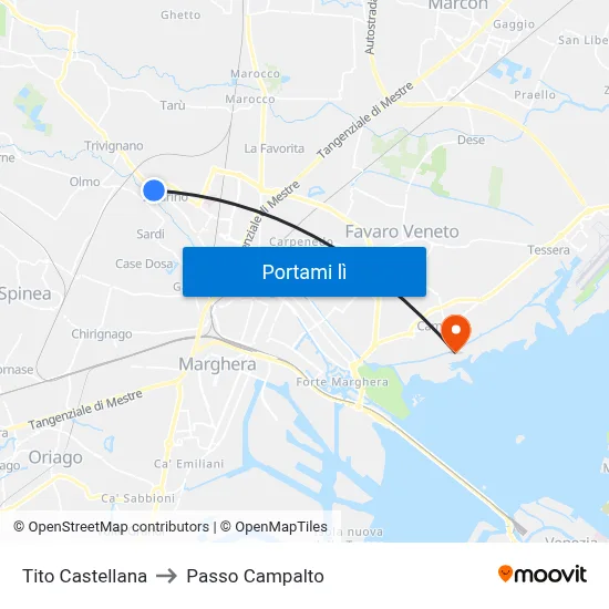Tito Castellana to Passo Campalto map