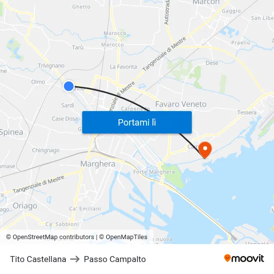 Tito Castellana to Passo Campalto map