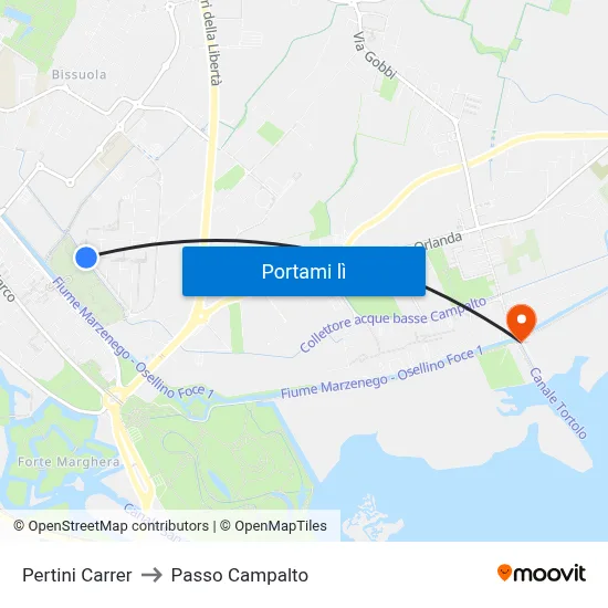 Pertini Carrer to Passo Campalto map