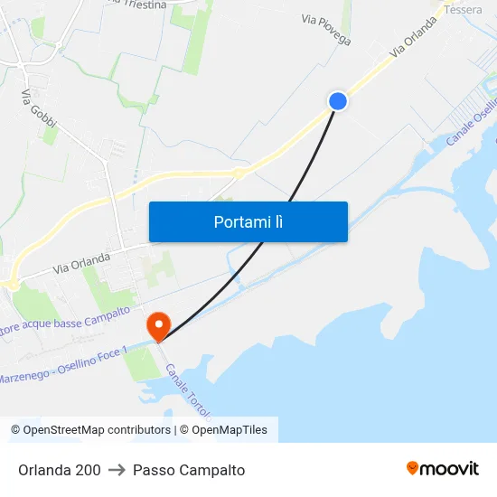 Orlanda 200 to Passo Campalto map