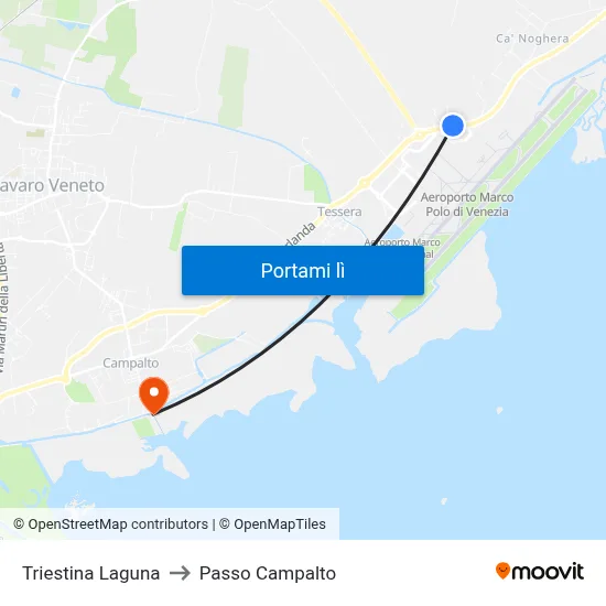 Triestina Laguna to Passo Campalto map