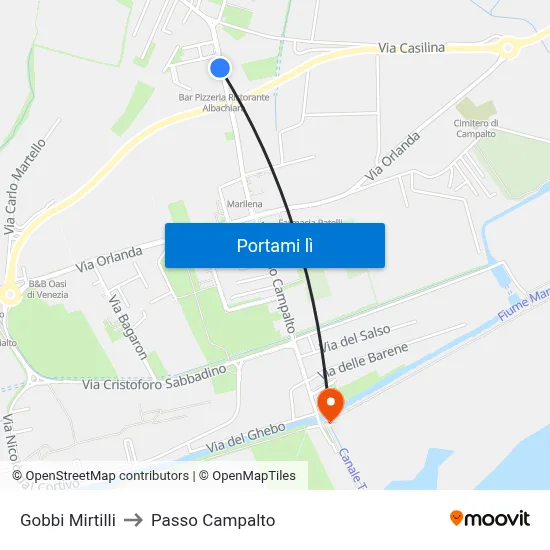 Gobbi Mirtilli to Passo Campalto map