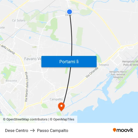 Dese Centro to Passo Campalto map