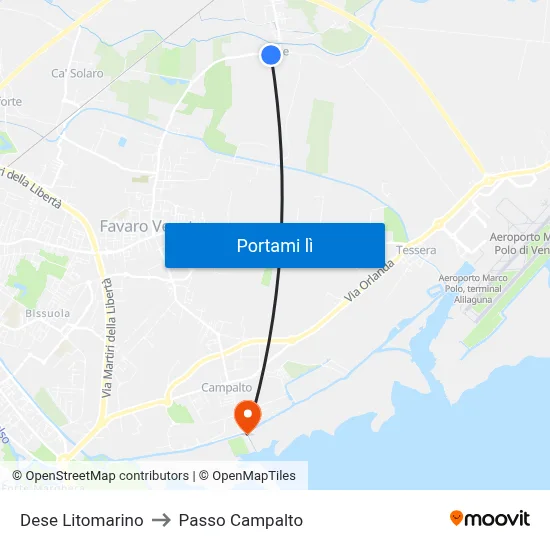 Dese Litomarino to Passo Campalto map