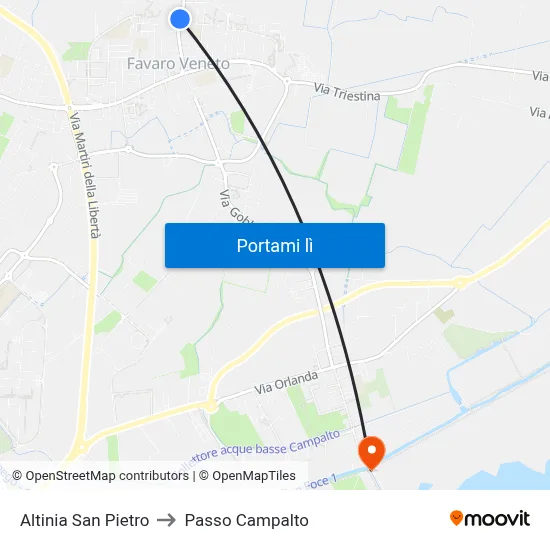 Altinia San Pietro to Passo Campalto map