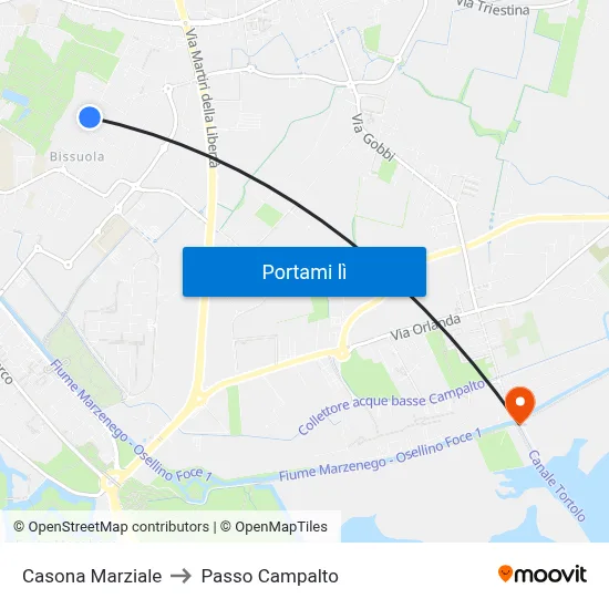 Casona Marziale to Passo Campalto map