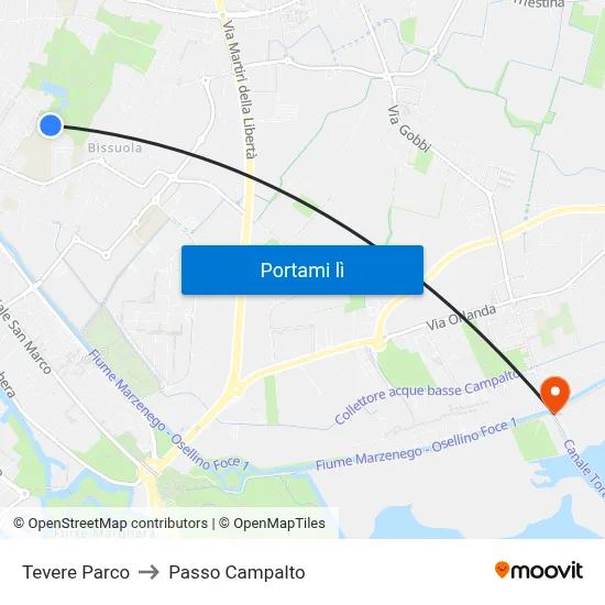 Tevere Parco to Passo Campalto map