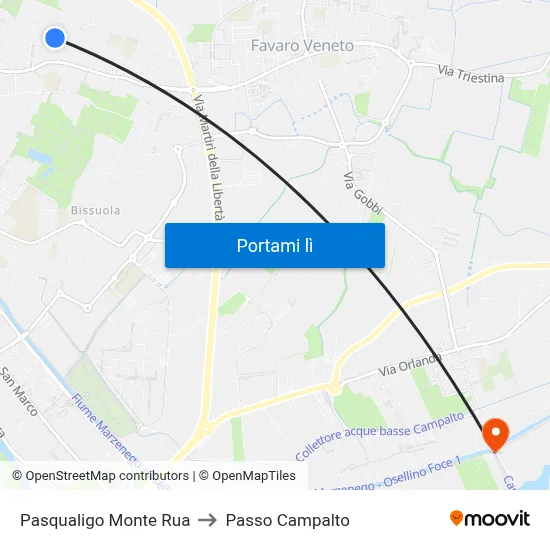 Pasqualigo Monte Rua to Passo Campalto map