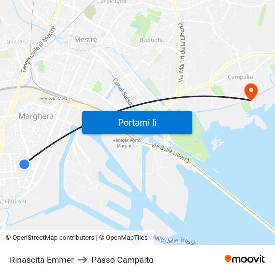 Rinascita Emmer to Passo Campalto map