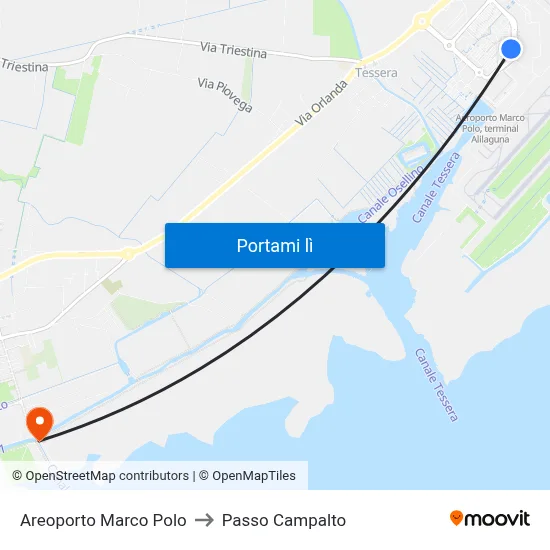 Areoporto Marco Polo to Passo Campalto map