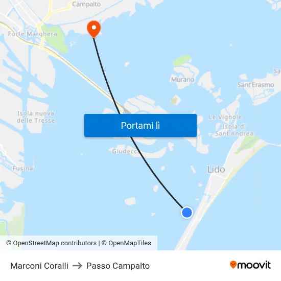 Marconi Coralli to Passo Campalto map
