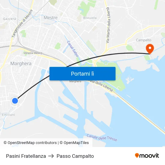 Pasini Fratellanza to Passo Campalto map