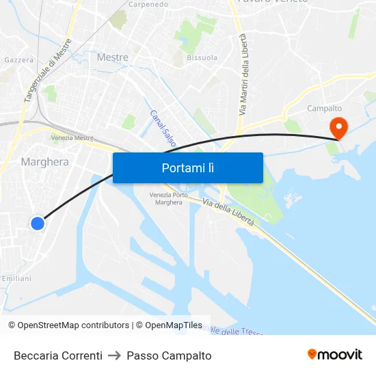 Beccaria Correnti to Passo Campalto map