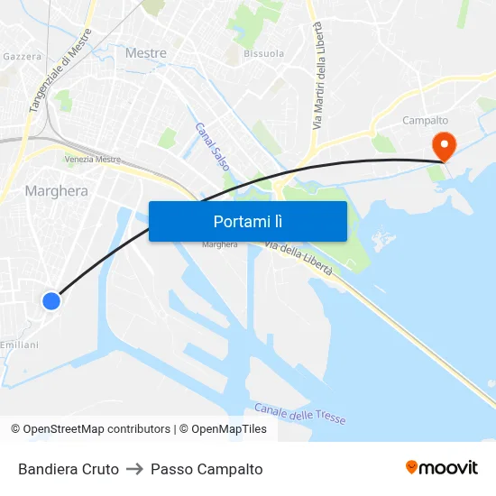 Bandiera Cruto to Passo Campalto map