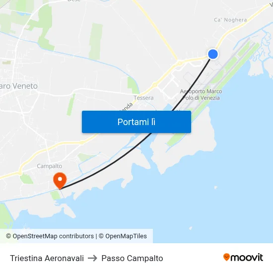 Triestina Aeronavali to Passo Campalto map