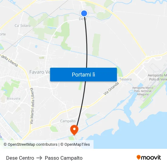 Dese Centro to Passo Campalto map
