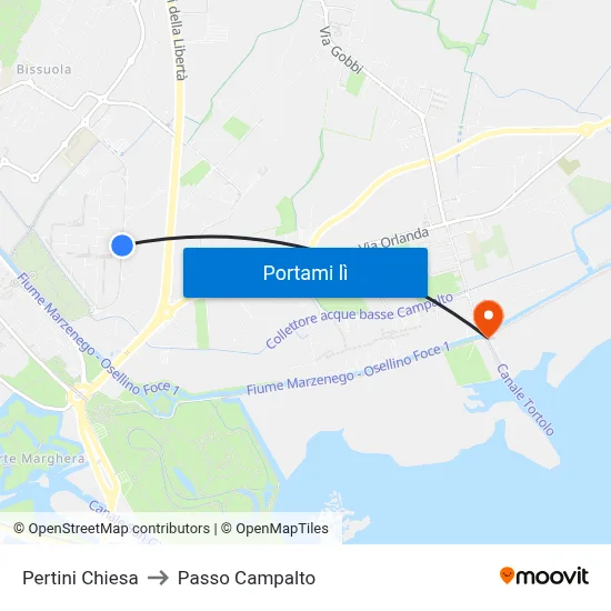 Pertini Chiesa to Passo Campalto map