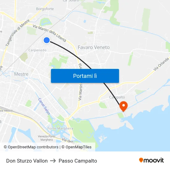 Don Sturzo Vallon to Passo Campalto map