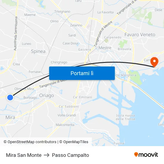 Mira San Monte to Passo Campalto map