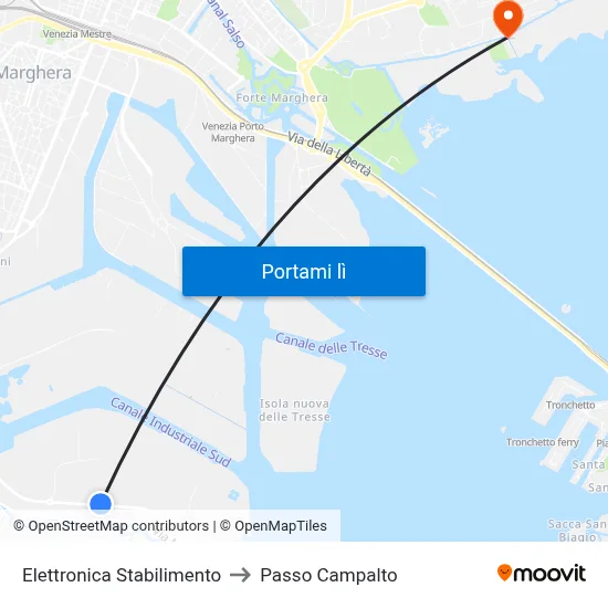 Elettronica  Stabilimento to Passo Campalto map