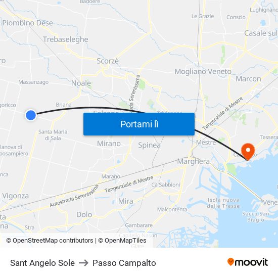 Sant Angelo Sole to Passo Campalto map