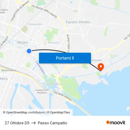 27 Ottobre D5 to Passo Campalto map