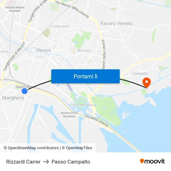 Rizzardi Carrer to Passo Campalto map