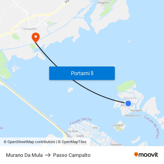 Murano Da Mula to Passo Campalto map