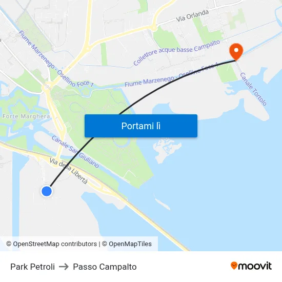 Park Petroli to Passo Campalto map
