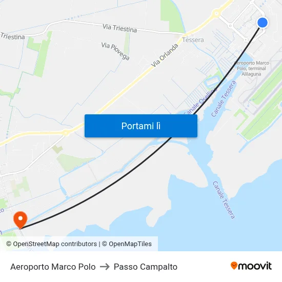 Aeroporto Marco Polo to Passo Campalto map