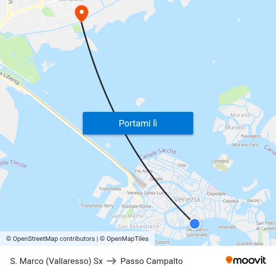 S. Marco (Vallaresso) Sx to Passo Campalto map