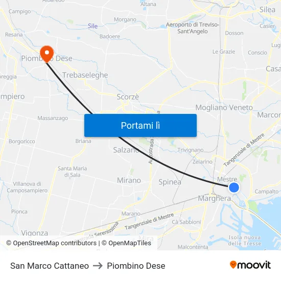 San Marco Cattaneo to Piombino Dese map