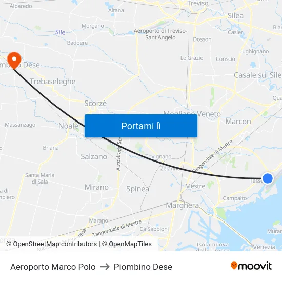 Aeroporto Marco Polo to Piombino Dese map