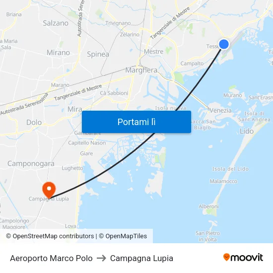 Aeroporto Marco Polo to Campagna Lupia map