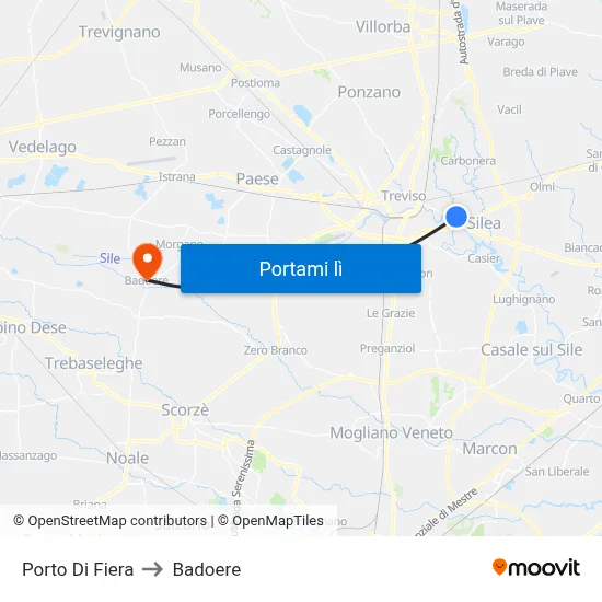 Porto Di Fiera to Badoere map