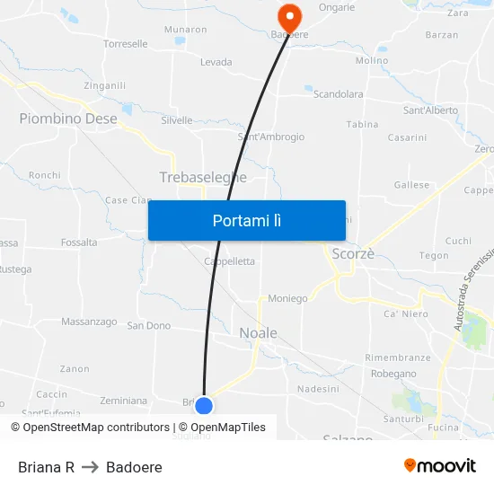 Briana R to Badoere map