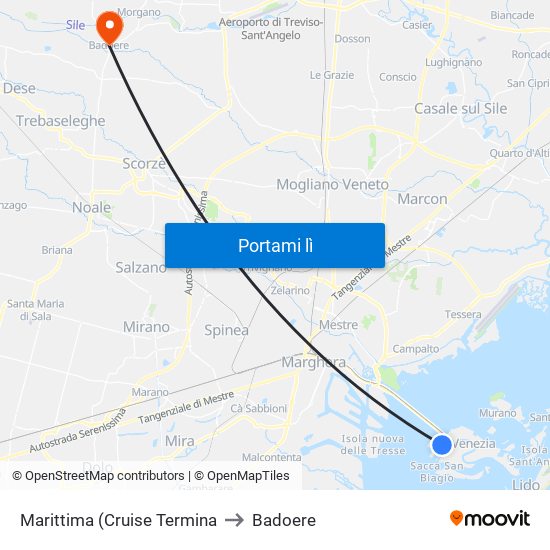 Marittima (Cruise Termina to Badoere map
