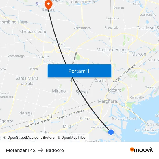 Moranzani 42 to Badoere map