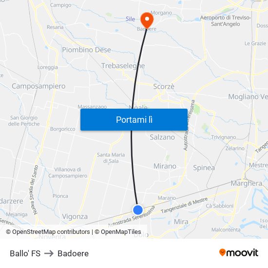 Ballo' FS to Badoere map