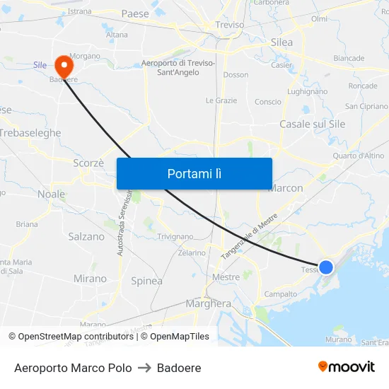 Aeroporto Marco Polo to Badoere map